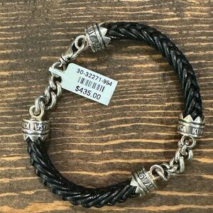NWT KING BABY STUDIO LEATHER STERLING BRACELET